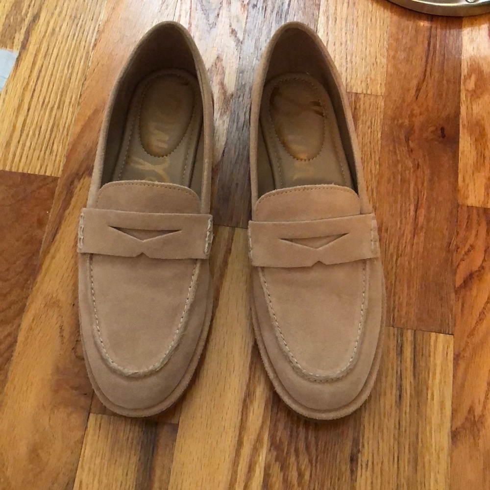 Suede penny loafers